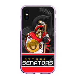 Чехол iPhone XS Max матовый Ottawa Senators, цвет: 3D-сиреневый