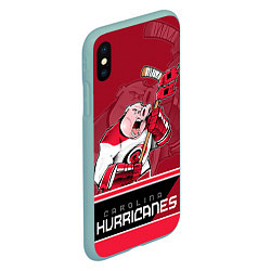 Чехол iPhone XS Max матовый Carolina Hurricanes, цвет: 3D-мятный — фото 2