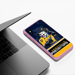Чехол iPhone XS Max матовый Nashville Predators, цвет: 3D-розовый — фото 2