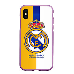 Чехол iPhone XS Max матовый Real Madrid CF, цвет: 3D-фиолетовый