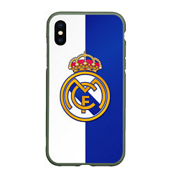 Чехол iPhone XS Max матовый Real Madrid, цвет: 3D-темно-зеленый