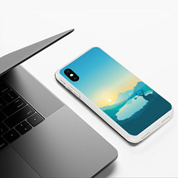 Чехол iPhone XS Max матовый Олень у озера, цвет: 3D-белый — фото 2