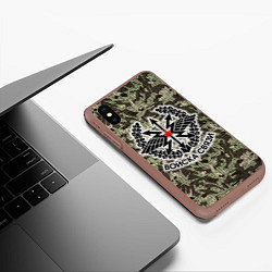 Чехол iPhone XS Max матовый Войска связи: камуфляж, цвет: 3D-коричневый — фото 2