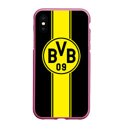 Чехол iPhone XS Max матовый BVB, цвет: 3D-малиновый