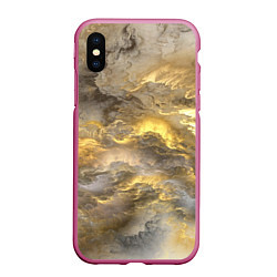 Чехол iPhone XS Max матовый Грандж, цвет: 3D-малиновый