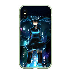 Чехол iPhone XS Max матовый Hatsune Miku, цвет: 3D-салатовый