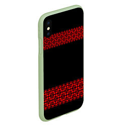 Чехол iPhone XS Max матовый Славянский орнамент (на чёрном), цвет: 3D-салатовый — фото 2