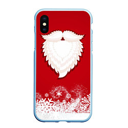 Чехол iPhone XS Max матовый Дед мороз, цвет: 3D-голубой