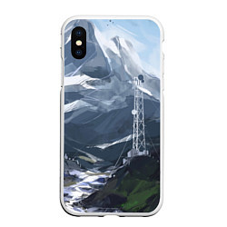 Чехол iPhone XS Max матовый Горы Алтая, цвет: 3D-белый