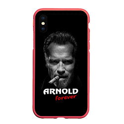 Чехол iPhone XS Max матовый Arnold forever, цвет: 3D-красный