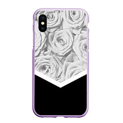 Чехол iPhone XS Max матовый Розы, цвет: 3D-сиреневый