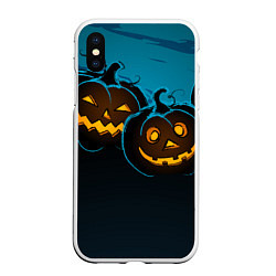 Чехол iPhone XS Max матовый Halloween3, цвет: 3D-белый