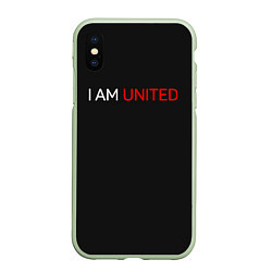 Чехол iPhone XS Max матовый Manchester United team, цвет: 3D-салатовый