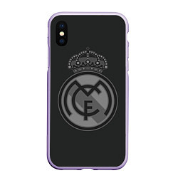 Чехол iPhone XS Max матовый Real Madrid, цвет: 3D-светло-сиреневый