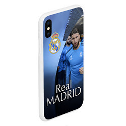 Чехол iPhone XS Max матовый Real Madrid, цвет: 3D-белый — фото 2