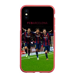 Чехол iPhone XS Max матовый Barcelona6, цвет: 3D-красный