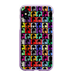 Чехол iPhone XS Max матовый The Beatles: pop-art, цвет: 3D-сиреневый