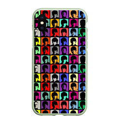 Чехол iPhone XS Max матовый The Beatles: pop-art, цвет: 3D-салатовый