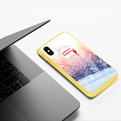 Чехол iPhone XS Max матовый Лучшей бабушке, цвет: 3D-желтый — фото 2