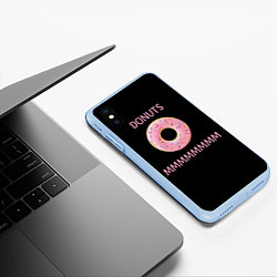 Чехол iPhone XS Max матовый Donuts, цвет: 3D-голубой — фото 2