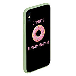 Чехол iPhone XS Max матовый Donuts, цвет: 3D-салатовый — фото 2