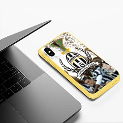 Чехол iPhone XS Max матовый Juventus5, цвет: 3D-желтый — фото 2