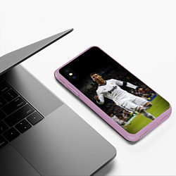 Чехол iPhone XS Max матовый Роналдо, цвет: 3D-сиреневый — фото 2