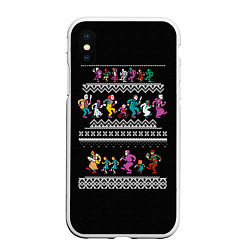 Чехол iPhone XS Max матовый Новогодний свитер Злодеи, цвет: 3D-белый