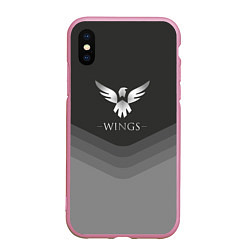 Чехол iPhone XS Max матовый Wings Uniform, цвет: 3D-розовый