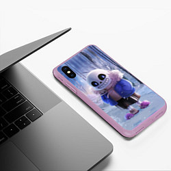 Чехол iPhone XS Max матовый Winter forest & Sans, цвет: 3D-сиреневый — фото 2