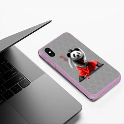 Чехол iPhone XS Max матовый Master Panda, цвет: 3D-сиреневый — фото 2