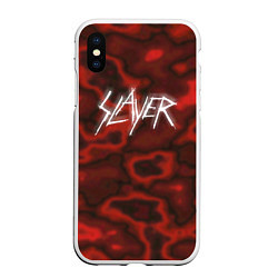 Чехол iPhone XS Max матовый Slayer Texture, цвет: 3D-белый