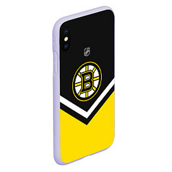 Чехол iPhone XS Max матовый NHL: Boston Bruins, цвет: 3D-светло-сиреневый — фото 2