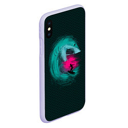 Чехол iPhone XS Max матовый Shark Vortex, цвет: 3D-светло-сиреневый — фото 2