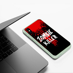 Чехол iPhone XS Max матовый Zombie Killer, цвет: 3D-салатовый — фото 2