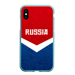 Чехол iPhone XS Max матовый Russia Team, цвет: 3D-мятный