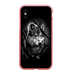 Чехол iPhone XS Max матовый Серый волк, цвет: 3D-баблгам