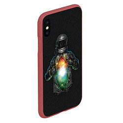 Чехол iPhone XS Max матовый Космос внутри, цвет: 3D-красный — фото 2