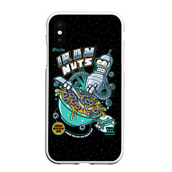 Чехол iPhone XS Max матовый Iron Nuts, цвет: 3D-белый