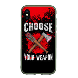 Чехол iPhone XS Max матовый Choose Your Weapon, цвет: 3D-темно-зеленый