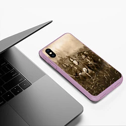 Чехол iPhone XS Max матовый Slipknot Sepia, цвет: 3D-сиреневый — фото 2