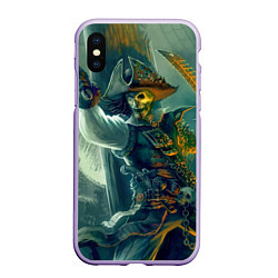 Чехол iPhone XS Max матовый Пират, цвет: 3D-светло-сиреневый