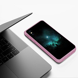 Чехол iPhone XS Max матовый Взгляд на звезды, цвет: 3D-розовый — фото 2