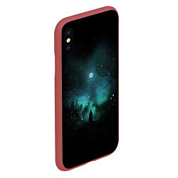 Чехол iPhone XS Max матовый Взгляд на звезды, цвет: 3D-красный — фото 2