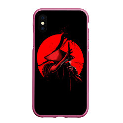 Чехол iPhone XS Max матовый Сила самурая, цвет: 3D-малиновый