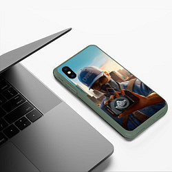 Чехол iPhone XS Max матовый Watch Dogs 2, цвет: 3D-темно-зеленый — фото 2