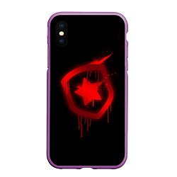 Чехол iPhone XS Max матовый Gambit: Black collection, цвет: 3D-фиолетовый