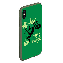 Чехол iPhone XS Max матовый Ireland, Irish dance, цвет: 3D-темно-зеленый — фото 2