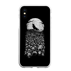 Чехол iPhone XS Max матовый Лунный охотник, цвет: 3D-белый