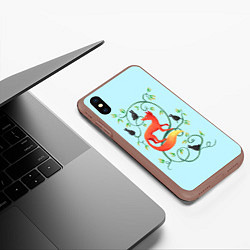 Чехол iPhone XS Max матовый Милая лисичка, цвет: 3D-коричневый — фото 2
